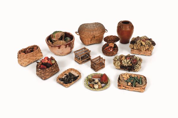 Gruppo di accessori da presepe. Napoli, inizio XIX secolo  - Asta Dimore italiane - Associazione Nazionale - Case d'Asta italiane