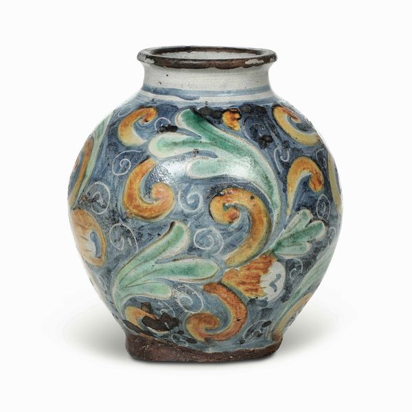 Vaso a boccia<BR>Sicilia, Caltagirone, seconda met del XVIII secolo  - Asta Dimore italiane - Associazione Nazionale - Case d'Asta italiane
