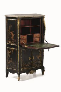Secrtaire in legno laccato a chinoiserie. Francia, seconda met XVIII secolo  - Asta Dimore italiane - Associazione Nazionale - Case d'Asta italiane