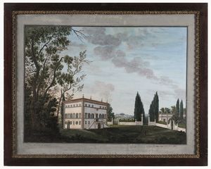 Due gouaches raffiguranti Veduta della villa di Copercino datata 1836 e Caverna marina  - Asta Dimore italiane - Associazione Nazionale - Case d'Asta italiane