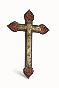 Crocefisso in bronzo dorato. Trapani, XVIII secolo  - Asta Dimore italiane - Associazione Nazionale - Case d'Asta italiane