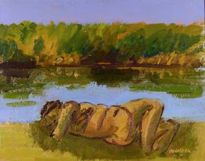 Ennio Morlotti - Figura sulla riva III