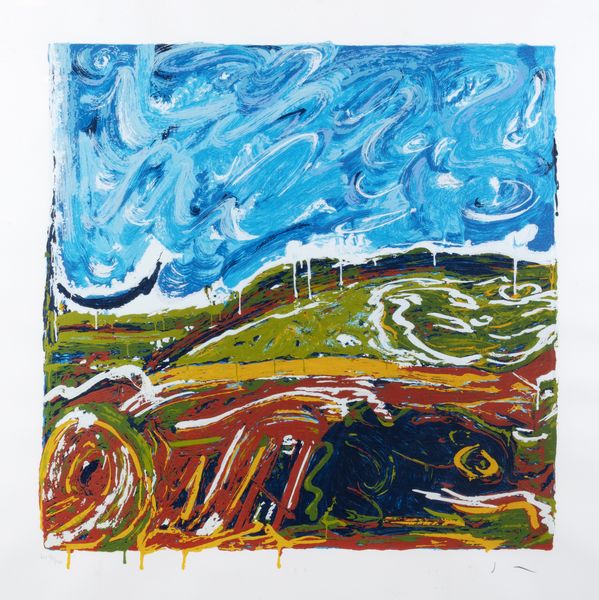 MARIO SCHIFANO : Paesaggio  - Asta Grafica internazionale e multipli d'autore - Associazione Nazionale - Case d'Asta italiane