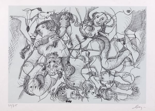 ENRICO BAJ : Sade in Italy tav. 8  - Asta Grafica internazionale e multipli d'autore - Associazione Nazionale - Case d'Asta italiane