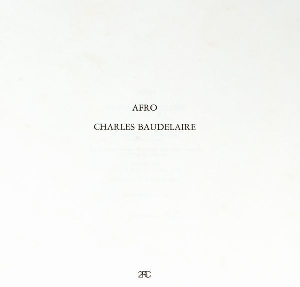 AFRO : Fleurs du Mal  - Asta Grafica internazionale e multipli d'autore - Associazione Nazionale - Case d'Asta italiane