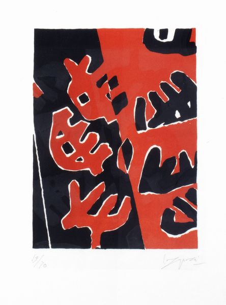 Giuseppe Capogrossi : Rosso e nero  - Asta Grafica internazionale e multipli d'autore - Associazione Nazionale - Case d'Asta italiane