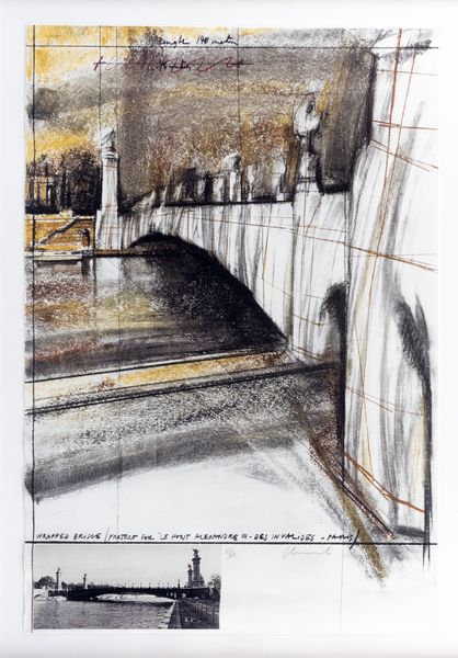 Christo : Wrapped bridge, Project for le Pont Alexandre III, Paris  - Asta Grafica internazionale e multipli d'autore - Associazione Nazionale - Case d'Asta italiane
