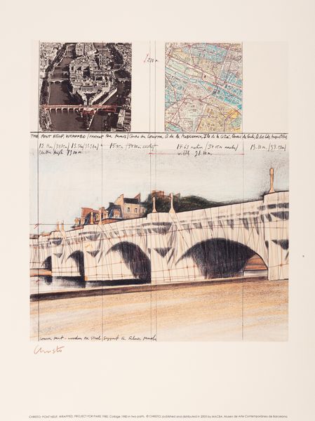 Christo : Pont Neuf, wrapped, project for Paris 1980  - Asta Grafica internazionale e multipli d'autore - Associazione Nazionale - Case d'Asta italiane