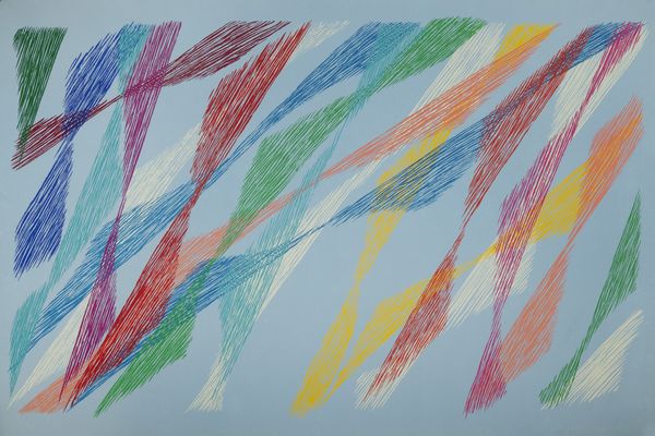 PIERO DORAZIO : Grande composizione azzurra  - Asta Grafica internazionale e multipli d'autore - Associazione Nazionale - Case d'Asta italiane