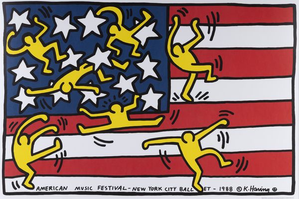 Keith Haring : American music festival  - Asta Grafica internazionale e multipli d'autore - Associazione Nazionale - Case d'Asta italiane