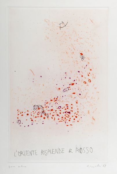 Gastone Novelli : L'oriente risplende di rosso  - Asta Grafica internazionale e multipli d'autore - Associazione Nazionale - Case d'Asta italiane