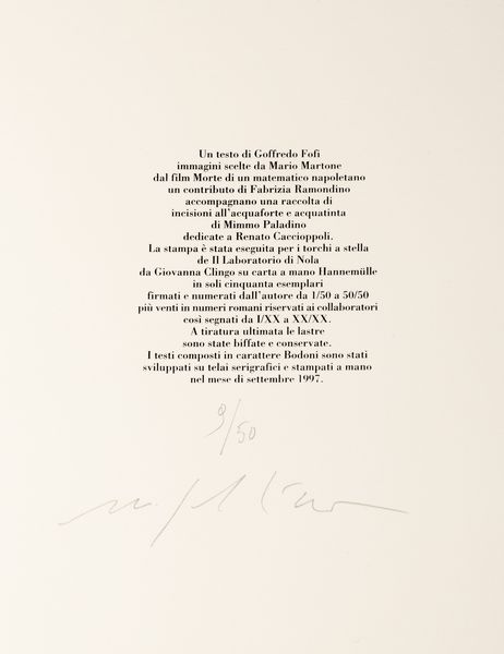 Mimmo Paladino : Chorale caccioppoli  - Asta Grafica internazionale e multipli d'autore - Associazione Nazionale - Case d'Asta italiane