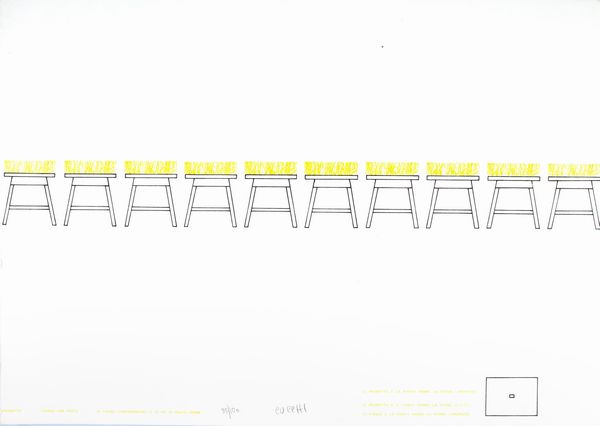 ENZO CUCCHI : Progetto - tavolo con prato  - Asta Grafica internazionale e multipli d'autore - Associazione Nazionale - Case d'Asta italiane