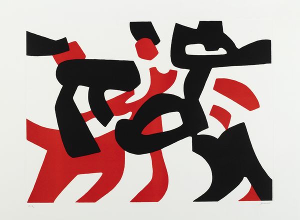 CARLA ACCARDI : Composizione rosso nero  - Asta Grafica internazionale e multipli d'autore - Associazione Nazionale - Case d'Asta italiane