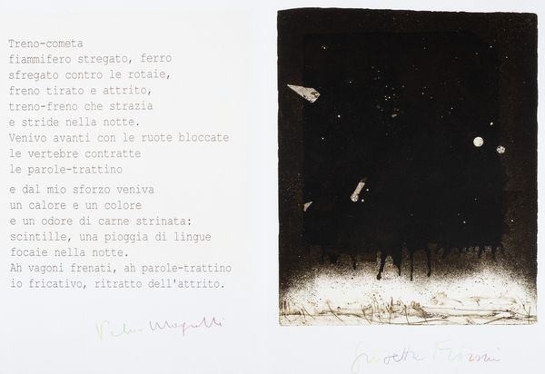 Giosetta Fioroni : Treno - Cometa  - Asta Grafica internazionale e multipli d'autore - Associazione Nazionale - Case d'Asta italiane