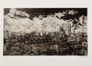 Renzo Vespignani - Gasometro e case