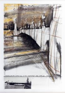 Christo - Wrapped bridge, Project for le Pont Alexandre III, Paris