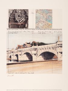 Christo - Pont Neuf, wrapped, project for Paris 1980
