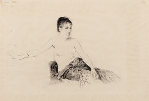 Giuseppe De Nittis - Femme nue a mi corps