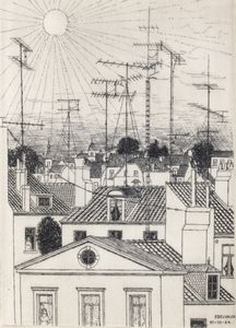 Paul Delvaux - Les toits de Bruxelless
