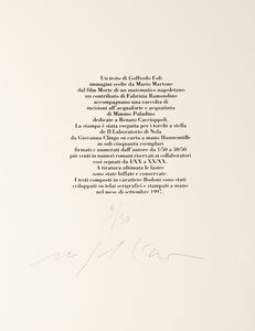 Mimmo Paladino : Chorale caccioppoli  - Asta Grafica internazionale e multipli d'autore - Associazione Nazionale - Case d'Asta italiane