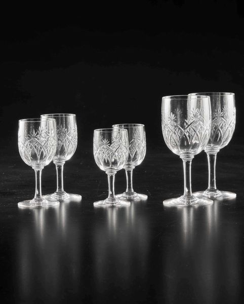 Servizio di calici<BR>Francia, Manifattura Baccarat, XX secolo  - Asta L'art de la table - Associazione Nazionale - Case d'Asta italiane