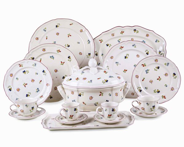 Servizio da tavola Petit Fleur<BR>Lussemburgo, Septofontaines, Manifattura Villeroy & Boch, seconda met del XX secolo  - Asta L'art de la table - Associazione Nazionale - Case d'Asta italiane