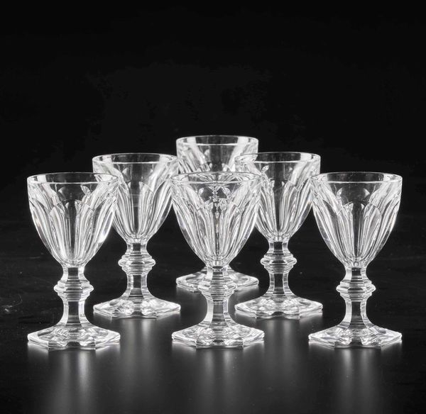 Dodici calici da vino bianco Harcourt 1841<BR>Francia, Manifattura Baccarat, XX secolo  - Asta L'art de la table - Associazione Nazionale - Case d'Asta italiane