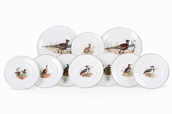 Servizio da cacciagione<BR>Doccia, Manifattura Richard Ginori, XX secolo  - Asta L'art de la table - Associazione Nazionale - Case d'Asta italiane