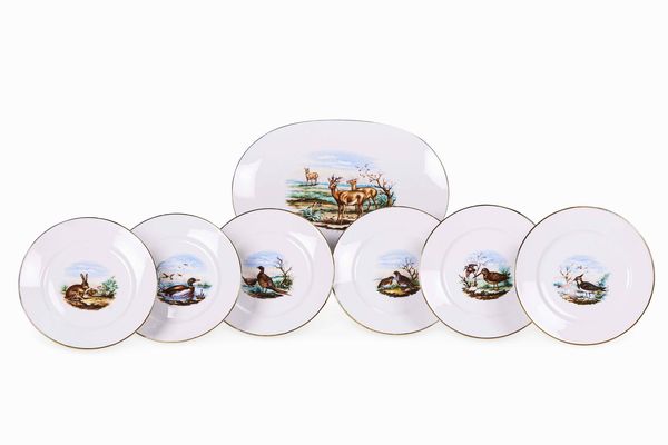 Servizio da cacciagione<BR>Doccia, Manifattura Richard Ginori, XX secolo  - Asta L'art de la table - Associazione Nazionale - Case d'Asta italiane