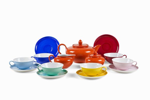 Servizio da t Arlecchino<BR>Laveno, S.C.I. (Societ Ceramica Italiana), XX secolo<BR>Direzione Guido Andlovitz (1900-1971)  - Asta L'art de la table - Associazione Nazionale - Case d'Asta italiane