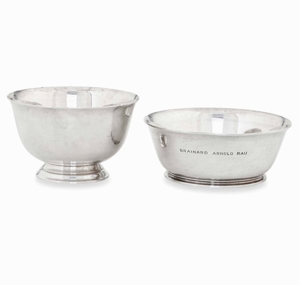 Due ciotole in argento 925. Tiffany & Co. Usa prima metà XX secolo  - Asta L'art de la table - Associazione Nazionale - Case d'Asta italiane