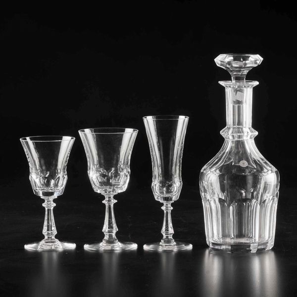 Servizio di calici Senlis<BR>Belgio, Manifattura Val Saint Lambert, XX secolo<BR>  - Asta L'art de la table - Associazione Nazionale - Case d'Asta italiane