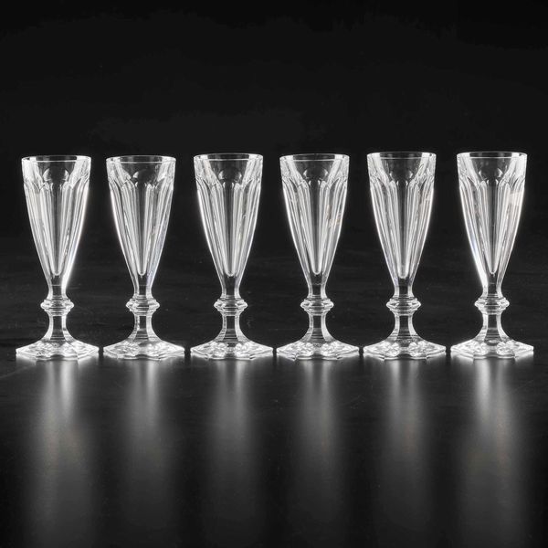 Dodici fltes Harcourt 1841<BR>Francia, Manifattura Baccarat, XX secolo  - Asta L'art de la table - Associazione Nazionale - Case d'Asta italiane