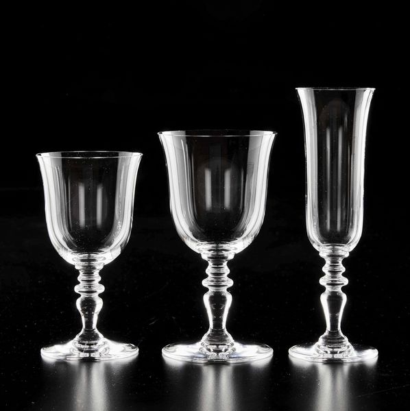 Servizio di calici Vence <BR>Francia, Manifattura Baccarat, XX secolo  - Asta L'art de la table - Associazione Nazionale - Case d'Asta italiane