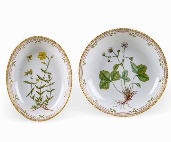 Due bacinelle<BR>Danimarca, Manifattura Royal Copenhagen, XX secolo  - Asta L'art de la table - Associazione Nazionale - Case d'Asta italiane