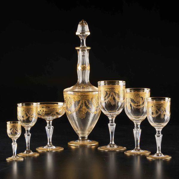 Raro servizio di calici<BR>Francia, Manifattura Saint Louis, XX secolo  - Asta L'art de la table - Associazione Nazionale - Case d'Asta italiane