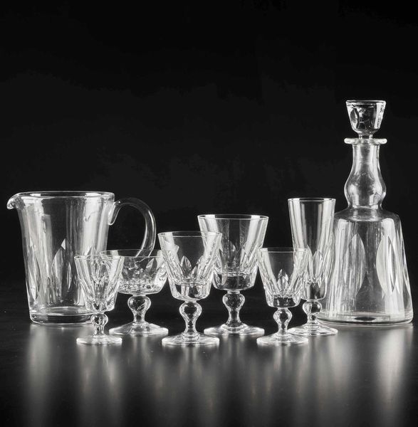 Servizio di calici “Jersey”<BR>Francia, Manifattura Saint Louis, XX secolo<BR>  - Asta L'art de la table - Associazione Nazionale - Case d'Asta italiane