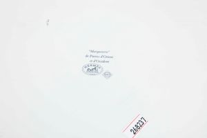 Vassoio da torta Herms Marqueterie de pierres dures d'Orient et dOccident<BR>Limoges, verso la fine del XX secolo<BR><BR>  - Asta L'art de la table - Associazione Nazionale - Case d'Asta italiane