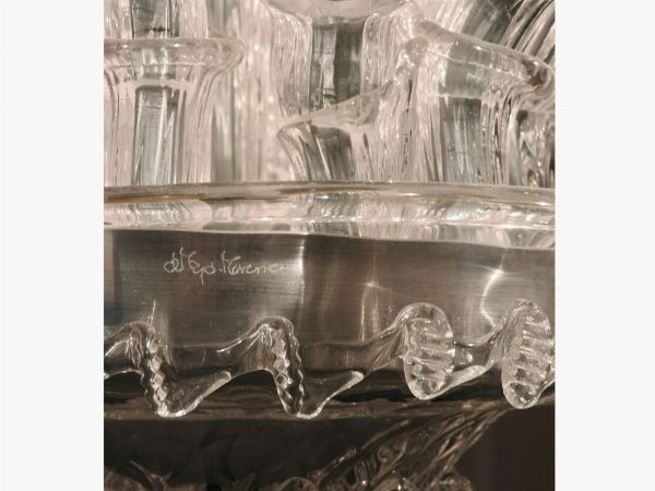 Grande lampadario in vetro soffiato incolore  - Asta Asta 137 parte IV - La dimora del collezionista: arte antica, moderna e orientale - Associazione Nazionale - Case d'Asta italiane