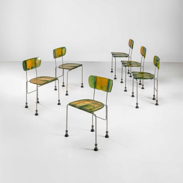 GAETANO PESCE : Sei sedie mod. 543 Broadway  - Asta Fine design - Associazione Nazionale - Case d'Asta italiane