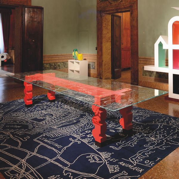 ALESSANDRO MENDINI : Grande tavolo mod. Golden Gate  - Asta Fine design - Associazione Nazionale - Case d'Asta italiane
