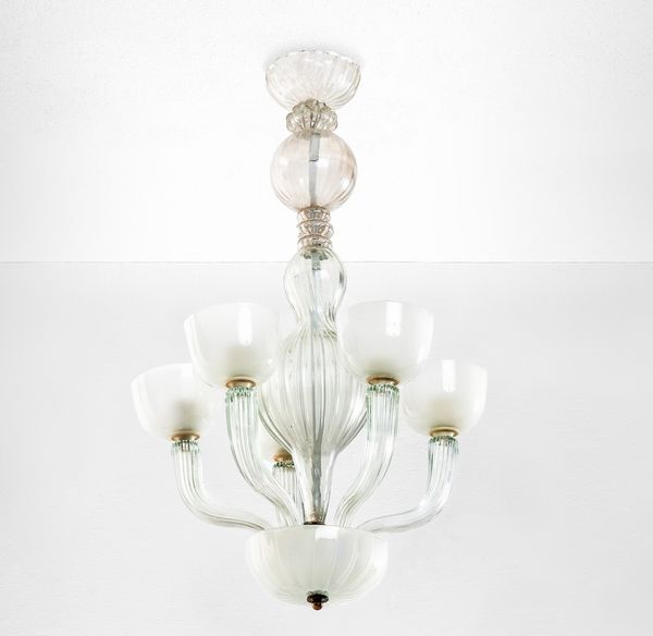 Carlo Scarpa : Lampada a sospensione mod. 5345 a 5  - Asta Fine design - Associazione Nazionale - Case d'Asta italiane