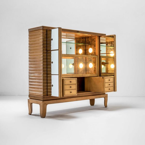 OSVALDO BORSANI : Mobile bar con specchi mod. 5028  - Asta Fine design - Associazione Nazionale - Case d'Asta italiane