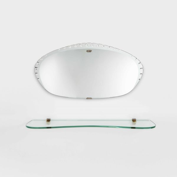 MAX INGRAND : Specchiera in vetro con consolle<BR>  - Asta Fine design - Associazione Nazionale - Case d'Asta italiane