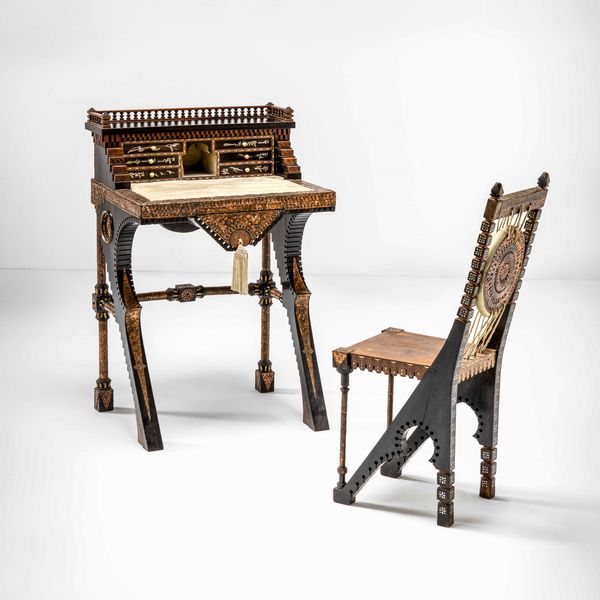 CARLO BUGATTI : Scrittoio con sedia  - Asta Fine design - Associazione Nazionale - Case d'Asta italiane