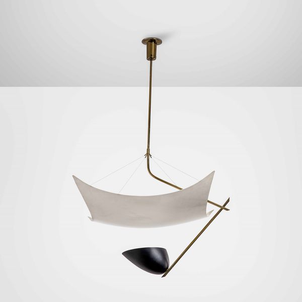 ANGELO LELII : Lampada a sospensione mod. 12385 Vela  - Asta Fine design - Associazione Nazionale - Case d'Asta italiane