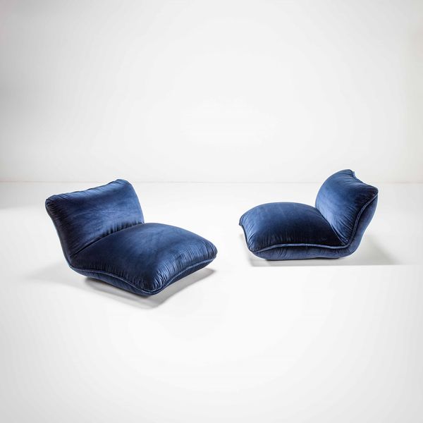 Claudio  Vagnoni : Due poltrone mod. Gena  - Asta Fine design - Associazione Nazionale - Case d'Asta italiane