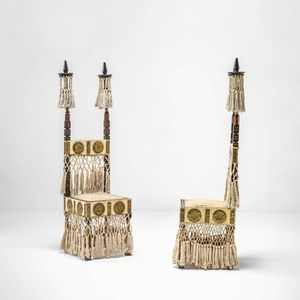 CARLO BUGATTI - Coppia di sedie a trono