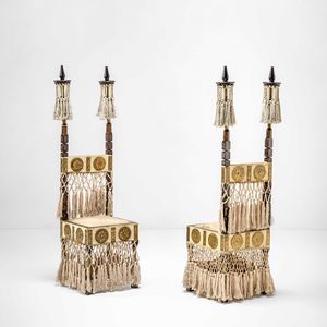 CARLO BUGATTI : Coppia di sedie a trono  - Asta Fine design - Associazione Nazionale - Case d'Asta italiane